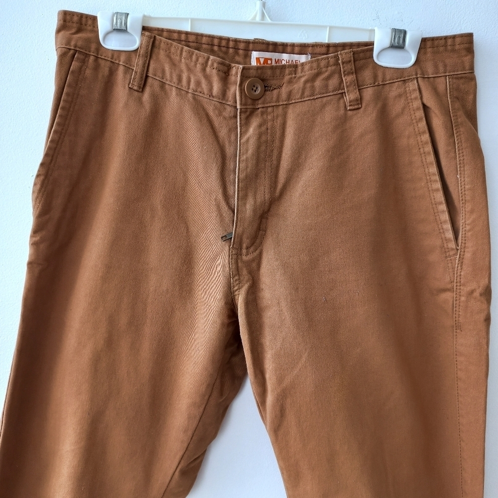 Michael Brandon Men's Tan Chinos Versatile Cotton Twill Size 30 X 30 US - Picture 2 of 12